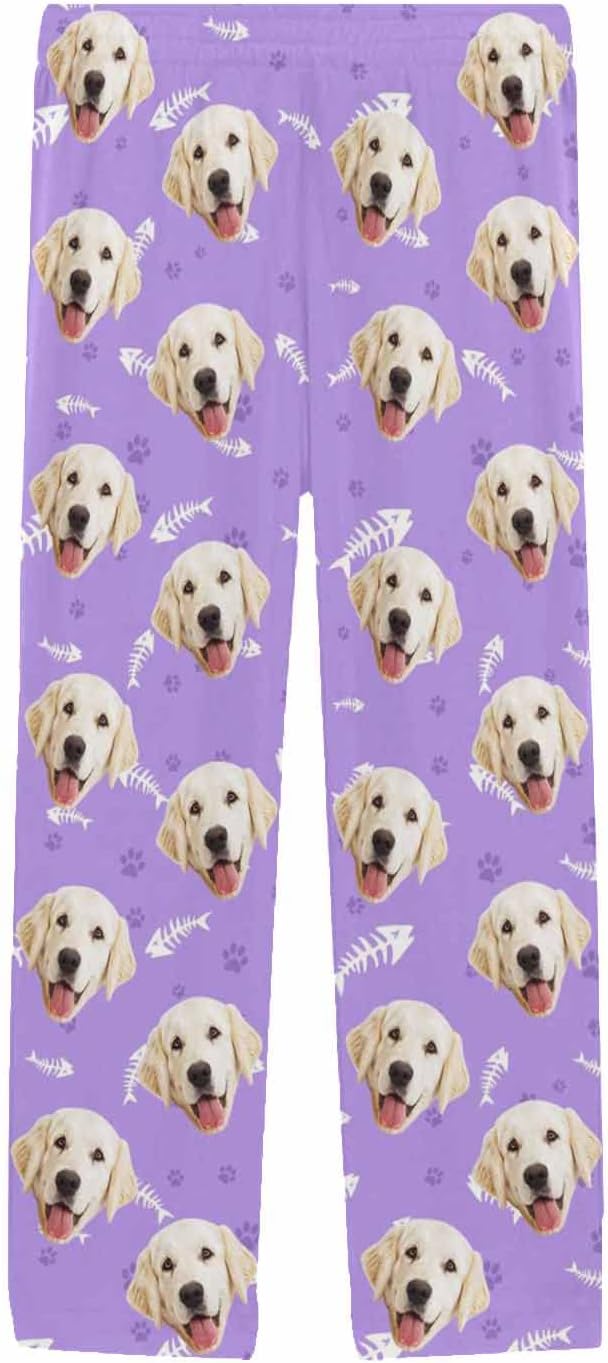 MyPupSocks Custom Pet Face Pajamas Pants Photo Pajama Bottoms for Men S-XXL