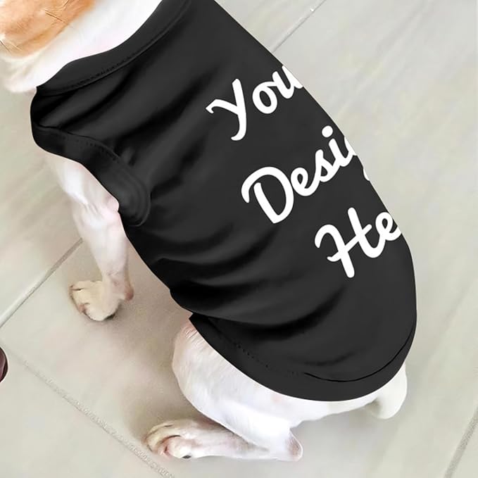 Customized Dog Shirt for Small Medium Large Dogs Personalized with Photo Text Logo Name T-Shirt Summer Breathable Clothes, 4XL