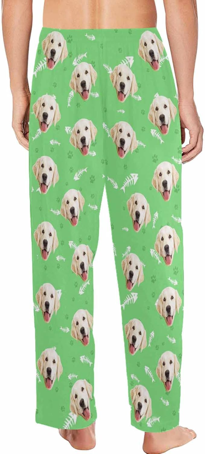 MyPupSocks Custom Pet Face Pajamas Pants Photo Pajama Bottoms for Men S-XXL