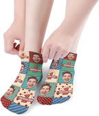 Personalized Ankle Socks with Face Custom Photo Socks Low Cut Ankle Socks Athletic Socks Valentine's Day Gifts for Women Men