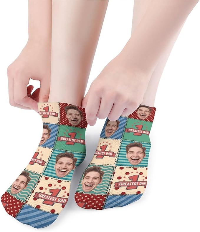 Personalized Ankle Socks with Face Custom Photo Socks Low Cut Ankle Socks Athletic Socks Valentine's Day Gifts for Women Men