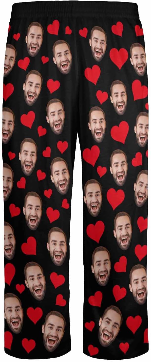 Personalized Face Pajama Pants for Men Women Custom Photo Printed Pajamas Bottoms Trousers Gift for Christmas Birthday