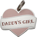 Two Tails Pet Company Personalized 'Daddy's Girl' Pet ID Tag & Collar Charm - Custom Engraved Dog Tags for Pets - Luxury Brass, Gold Plating