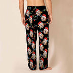 MyPupSocks Custom Pajama Pants for Pet Lover, Personalized Photo Face Printed Pajama Bottoms Sleepwear with Pockets