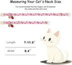 2 Pack Strawberry Cat Collars - Cute Girly Pink Breakaway Cat Collar with Bell & Matching Pendant, Adjustable Spring Summer Sweet Garden Kitten Collars for Girl Cats