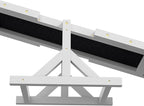 PawHut Wooden Dog Agility Seesaw for Training and Exercise, Platform Equipment Run Game Toy, Weather Resistant Pet Supplies, 71" L x 12" W x 12" H, White