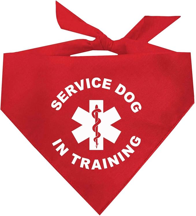 Service Dog in Training Dog Bandana (Red, XS 289)