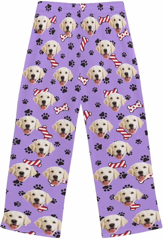 Custom Face Pajamas Pants Personalized Nightwear Bottoms for Women XS-XXL