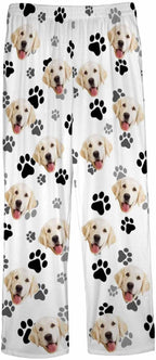MyPupSocks Custom Pajama Pants for Pet Lover, Personalized Photo Face Printed Pajama Bottoms Sleepwear with Pockets