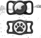 Airtag Holder for Dog Collar, Waterproof Air Tag Holder Durable Lightweigt Silicone Covered Apple Airtag Holders for Dog Cat Collar