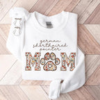 CHILLEVER Personalized Embroidered Dog Mom Sweatshirt, Dog Mama Crewneck, Gift for Mom, Pet Name On The Sleeve