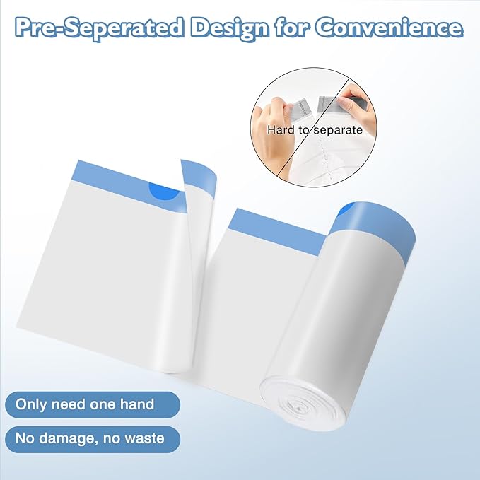 100 Count Self-Cleaning Cat Litter Box Liners Compatible with Petsafe for Clumping & for Smartspin Box, Drawstring Heavy Duty Kitty Litter Receptacles Bags Replacement Trash Bag -23" x 12"