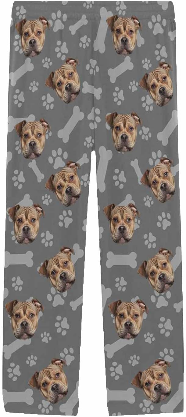 MyPupSocks Custom Pet Face Pajamas Pants Photo Pajama Bottoms for Men S-XXL
