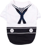 Parisian Pet Sailor Dog Costume - 100% Cotton Dog Clothes for Large Dogs Boys - Lightweight, Breathable Puppy Outfits - Funny French Bulldog Clothes - Cute Navy Pet Shirt - Stretchy T Shirt for Dogs