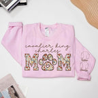 CHILLEVER Personalized Embroidered Dog Mom Sweatshirt, Dog Mama Crewneck, Gift for Mom, Pet Name On The Sleeve