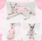 Cat Recovery Suit for Abdominal Wounds or Skin Diseases, Cat Onesie for Cats After Surgery Female Kitten Recovery Suit, Breathable E-Collar Alternative for Cats After Spay Anti Licking Wounds
