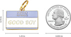 Two Tails Pet Company Personalized 'Good Boy' Pet ID Tag & Collar Charm - Custom Engraved Dog Tags for Pets - Luxury Brass, Gold Plating