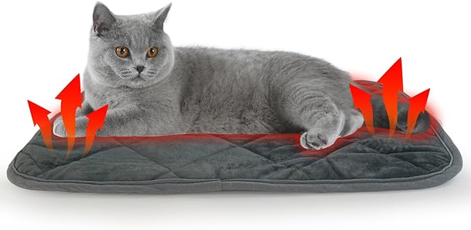 Self-Warming Cat Bed Indoor/Outdoor Super Soft Self Heating Pet Mat Washable Thermal Pad for Cat & Dog 21x15.7 inch