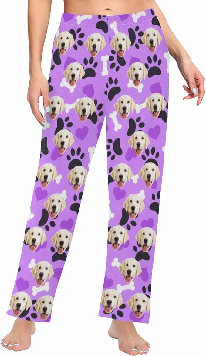 Custom Face Pajamas Pants Personalized Nightwear Bottoms for Women XS-XXL