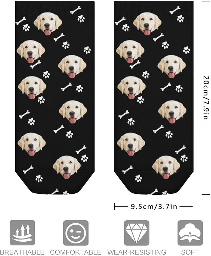 Personalized Ankle Socks with Face Custom Photo Socks Low Cut Ankle Socks Athletic Socks Valentine's Day Gifts for Women Men