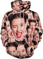 Artsadd Custom Face Unisex athletic Pockets Sweatshirt Loose Hoodie Custom Christmas Long Sleeve Sweatshirt Hooded Pullover