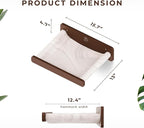 Cat Wall Hammock - Space-Saving Cat Wall Bed for Small and Medium Indoor Breeds - Perfect for Lounging, Playing, and Resting (Walnut Wood and Faux Fur Beige Fabric)