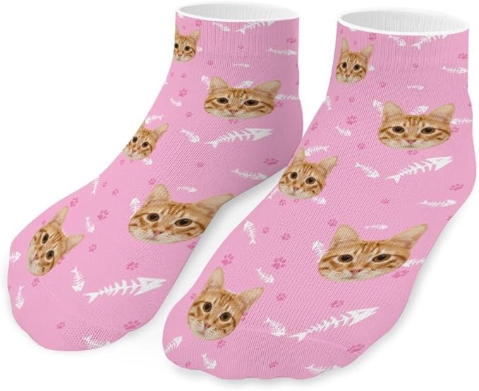 Personalized Ankle Socks with Face Custom Photo Socks Low Cut Ankle Socks Athletic Socks Valentine's Day Gifts for Women Men