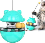 Cat Toy for Indoor Cats Wobble KittenTreat Dispensing Ball Food Dispenser Puzzle Slow Feeder Balls Kitty Stimulating Indoor Interactive Brain Game Toys Gift (Blue)