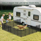 Dog Playpen Dog Fence Outdoor for Yard 47" H with 24 Panels Sturdy Portable Puppy Playpen for Indoor Outdoor RV Camping Use - Black Silver