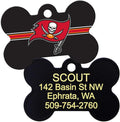 GoTags Personalized Tampa Bay Buccaneers Dog Tag, Brass Metal Bone Shape Pet ID Tag Engraved with Name and Custom Text, Every NFL Football Team Pet Apparel (Large)