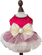 Fashion Sweet Puppy Dog Blingbling Princess Skirt Pet Dog Lace Cake Camisole Tutu Dress H-red L