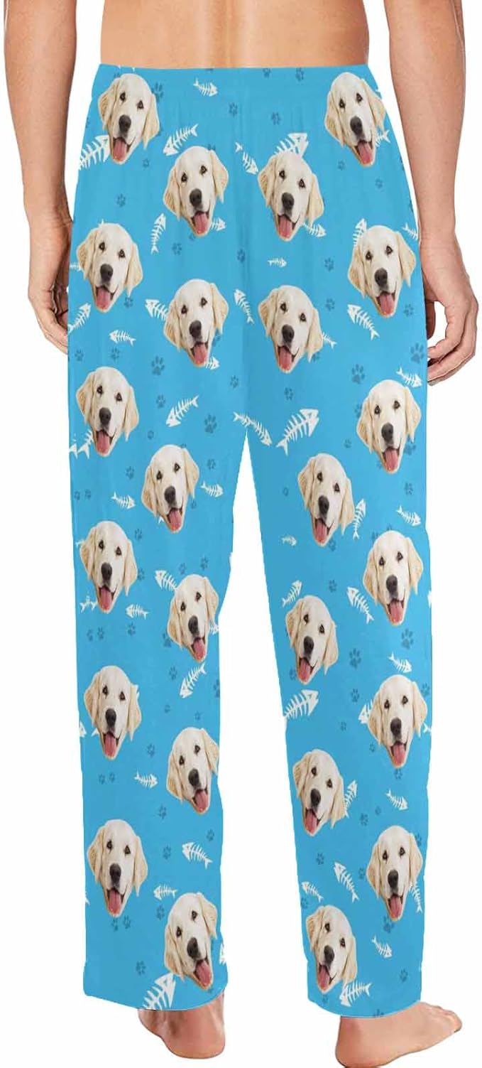 MyPupSocks Custom Pet Face Pajamas Pants Photo Pajama Bottoms for Men S-XXL