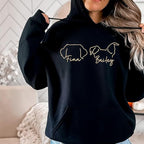 Personalized Embroidered Dog Hoodie, Personalised One-Line Dog Shirt, Unisex Embroidered Dog Hoodie, Dog Lovers Gifts