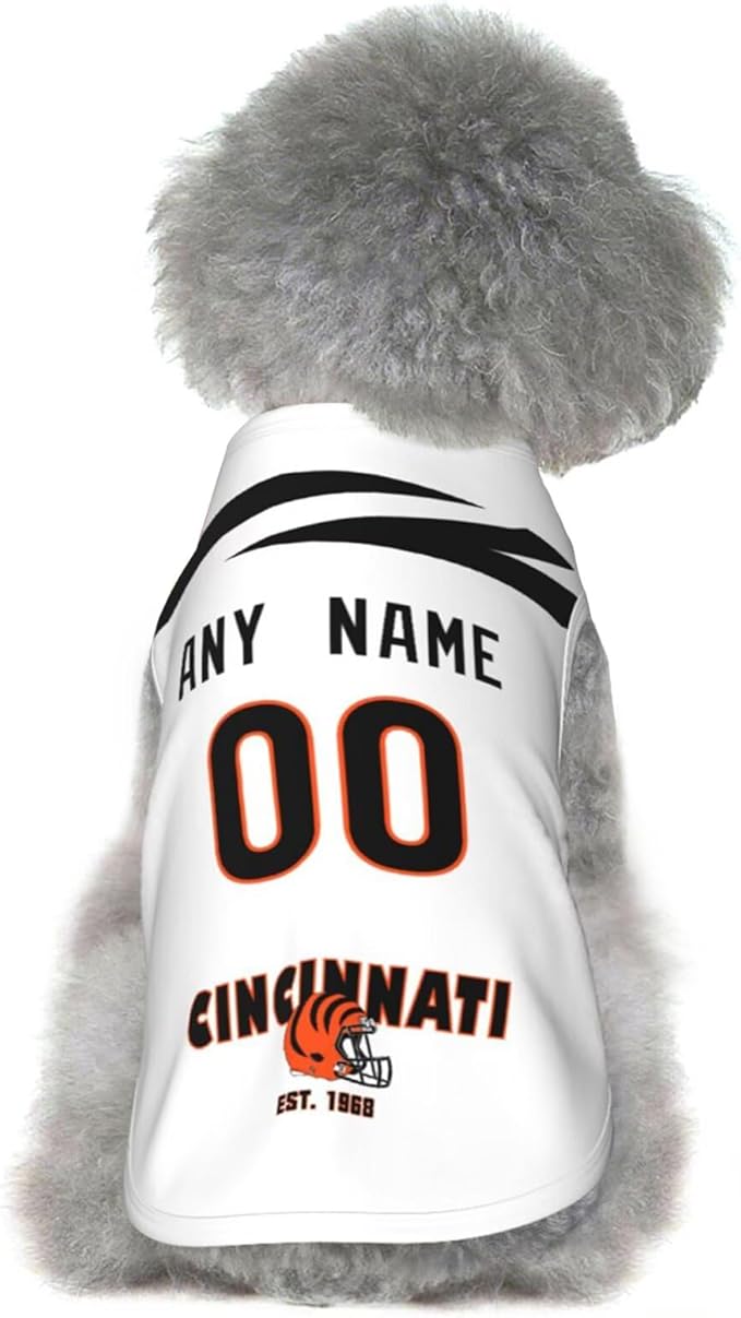 Cincinnati Dog Clothes Jersey Pet Jersey Customized Any Name & Number S-5XL for Small Middle and Big Dogs