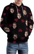 Artsadd Custom Face Unisex athletic Pockets Sweatshirt Loose Hoodie Custom Christmas Long Sleeve Sweatshirt Hooded Pullover