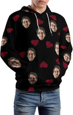 Artsadd Custom Face Unisex athletic Pockets Sweatshirt Loose Hoodie Custom Christmas Long Sleeve Sweatshirt Hooded Pullover