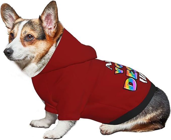 Custom Dog Hoodie Personalized Dog Sweatshirt, Dog Clothes for Small Dogs Customizable, Dark Red, XXL, Ropa para Perros Pequeños Customized Pets Puppy Clothes, Personalized Gifts