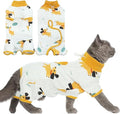 DENTRUN Cat Surgery Recovery Suit Female Male Soft Onesie, Kitten Surgical Collar Cone Alternative Shirt, Abdominal Wounds Anti-Licking Pajama for Small Pets Spay, Cat Body Suit Post Surgery