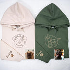 Personalized Embroidered Dog Hoodie, Personalised One-Line Dog Shirt, Unisex Embroidered Dog Hoodie, Dog Lovers Gifts