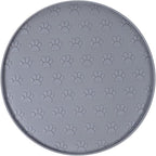 Silicone Pet Food Mat, Dog Dish Mat, Dog Cat Food Mats Small, Silicone Mats for Dogs Bowls, Waterproof Non-Slip Dogs Cat Water Bowl Placemat with Raised Edge, Gray