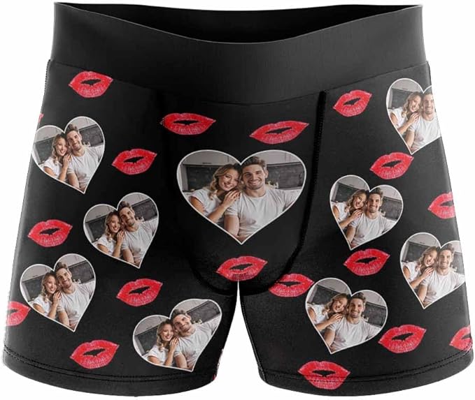 M YESCUSTOM Custom Faces Funny Short Briefs Gift for Husband Underwear