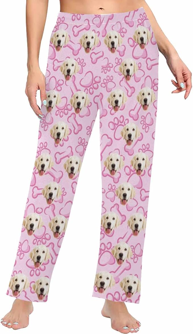 Custom Face Pajamas Pants Personalized Nightwear Bottoms for Women XS-XXL