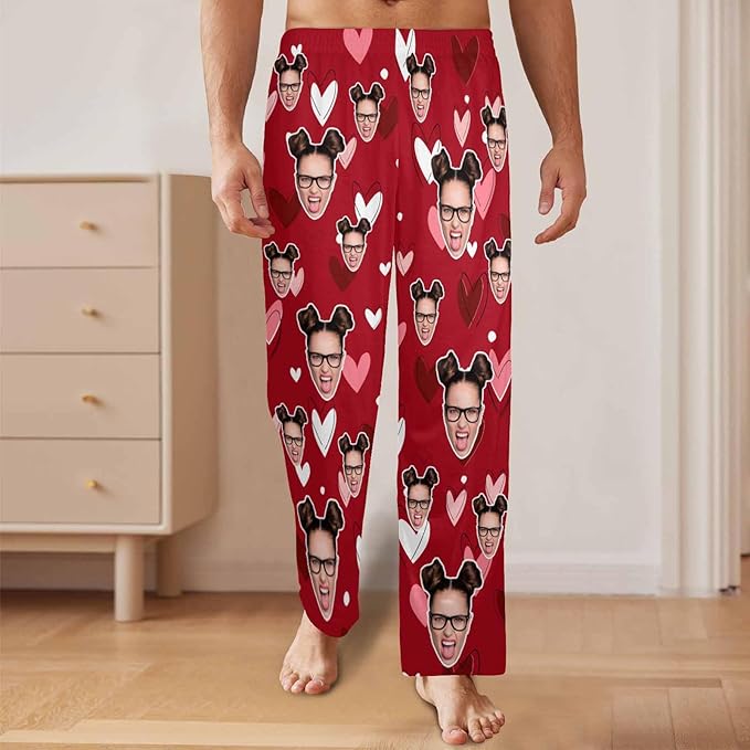 Custom Pajama Pants for Men, Personalized PJ Pants with Photos, Custom Mens Pajama Shorts, Gifts for Dad Husband