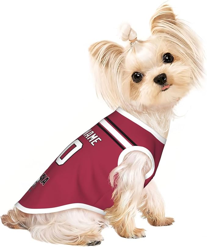 Arizona Dog Clothes Jersey Pet Jersey Customized Any Name & Number S-5XL for Small Middle and Big Dogs