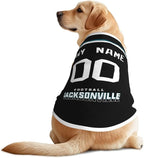 Jacksonville Custom Pet Jersey Dog Clothes Jersey Various Sizes Customized Any Name & Number for Small & Middle and Big Dogs