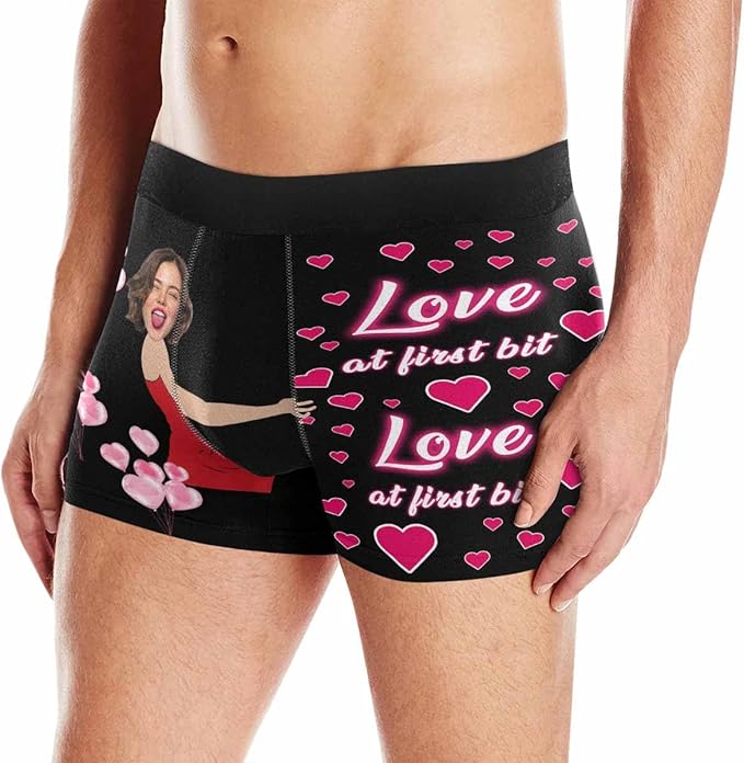 M YESCUSTOM Custom Faces Funny Short Briefs Gift for Husband Underwear