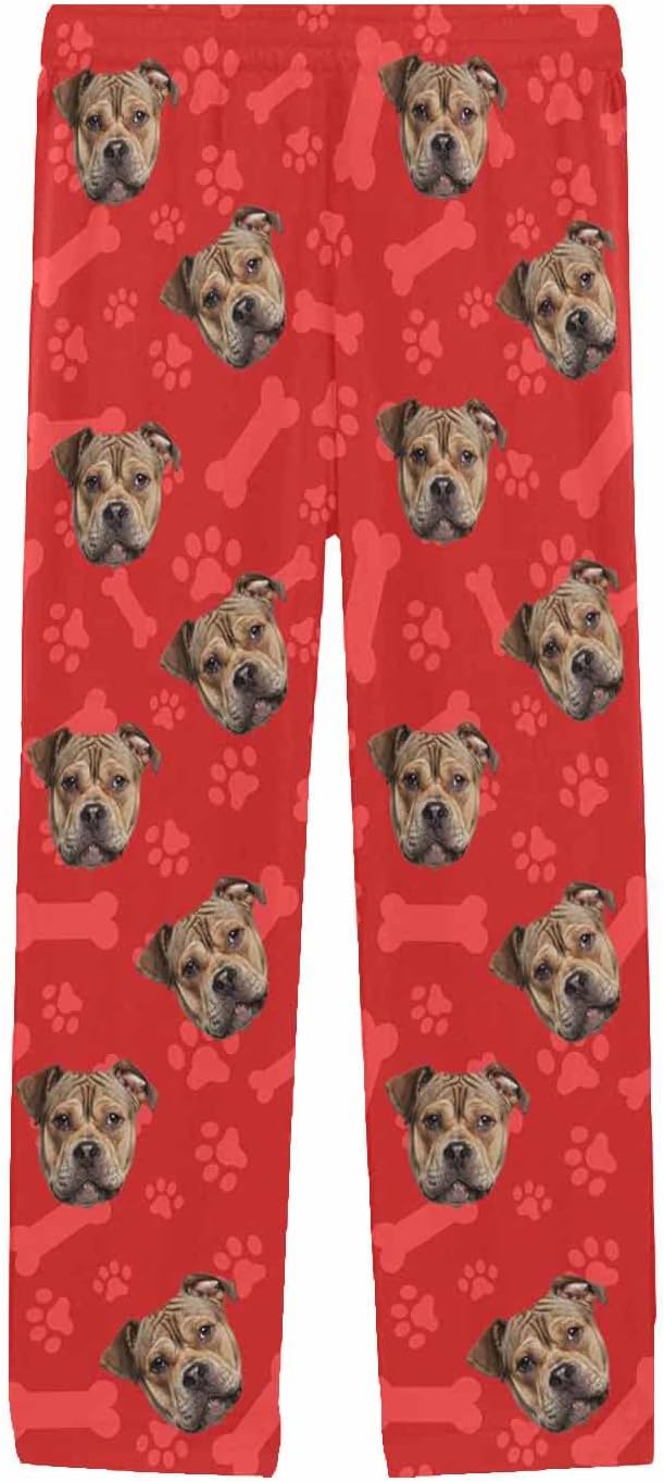 MyPupSocks Custom Pet Face Pajamas Pants Photo Pajama Bottoms for Men S-XXL