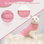 EXPAWLORER Soft Cat Sweater - Sweaters for Cats Only Warm Kitten Clothes, Fall and Winter Pet Coat Pullover Design, Fleece Sweatshirt Clothing Also for Puppy Small Dogs, Pink Small