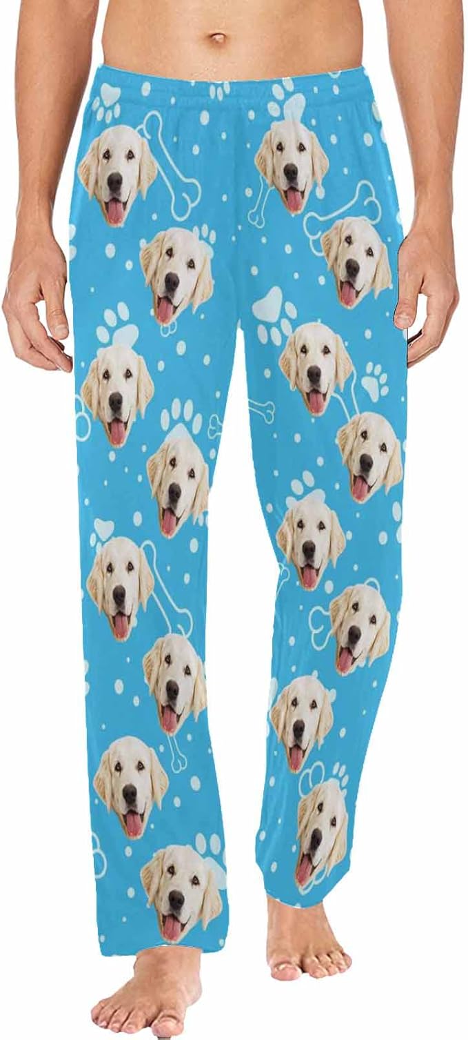 MyPupSocks Personalized Face Pajamas Pants Photo Pajama Bottoms for Men S-XXL