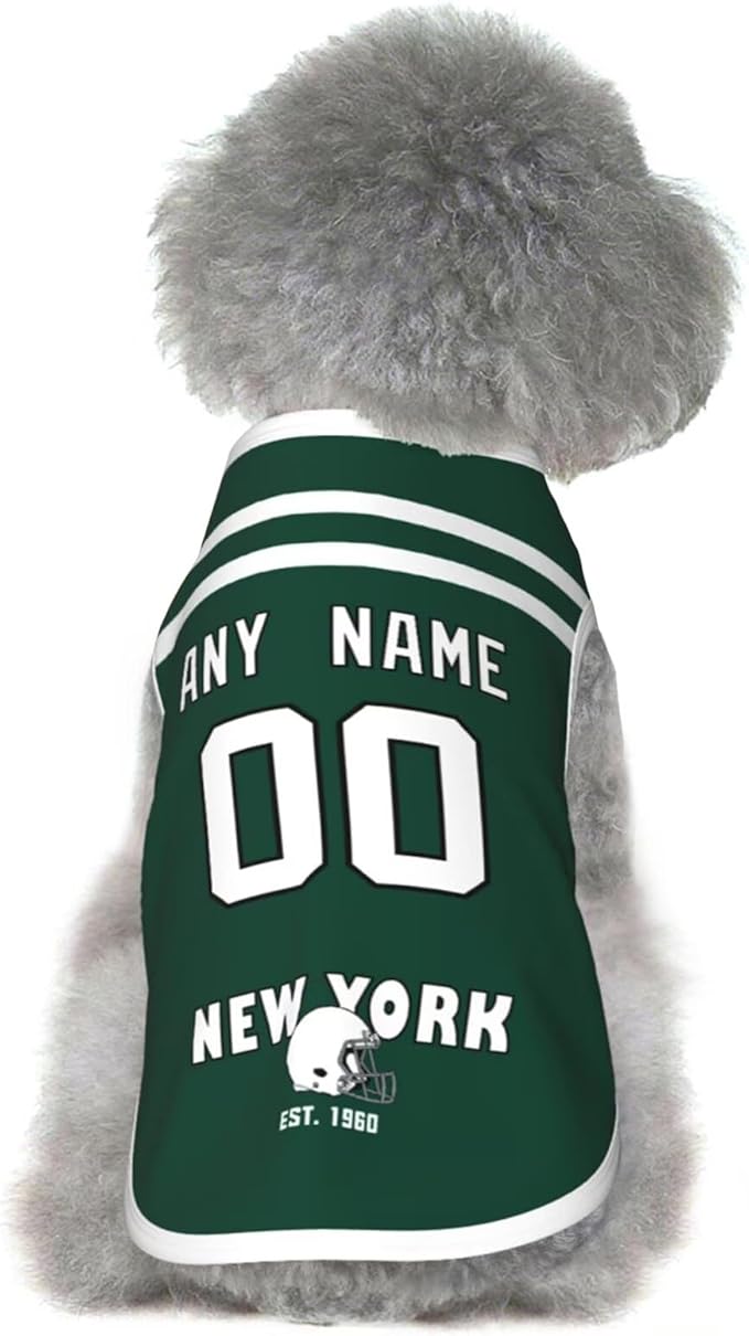 New York Dog Clothes Jersey Pet Jersey Customized Any Name & Number S-5XL for Small Middle and Big Dogs